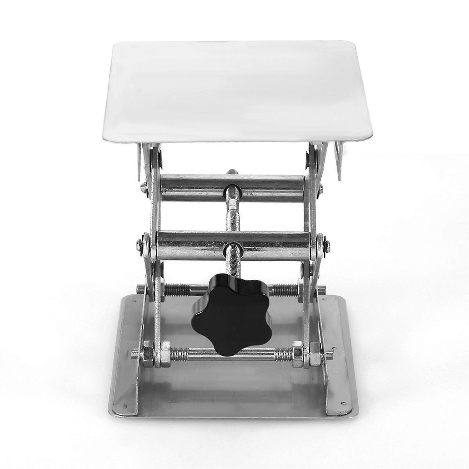 100X100mm Laboratory Lifting Platform Stainless Steel Manual Lifting Table Laboratory Crane Table for Physical Chemical Biological Experiments S2Q2S