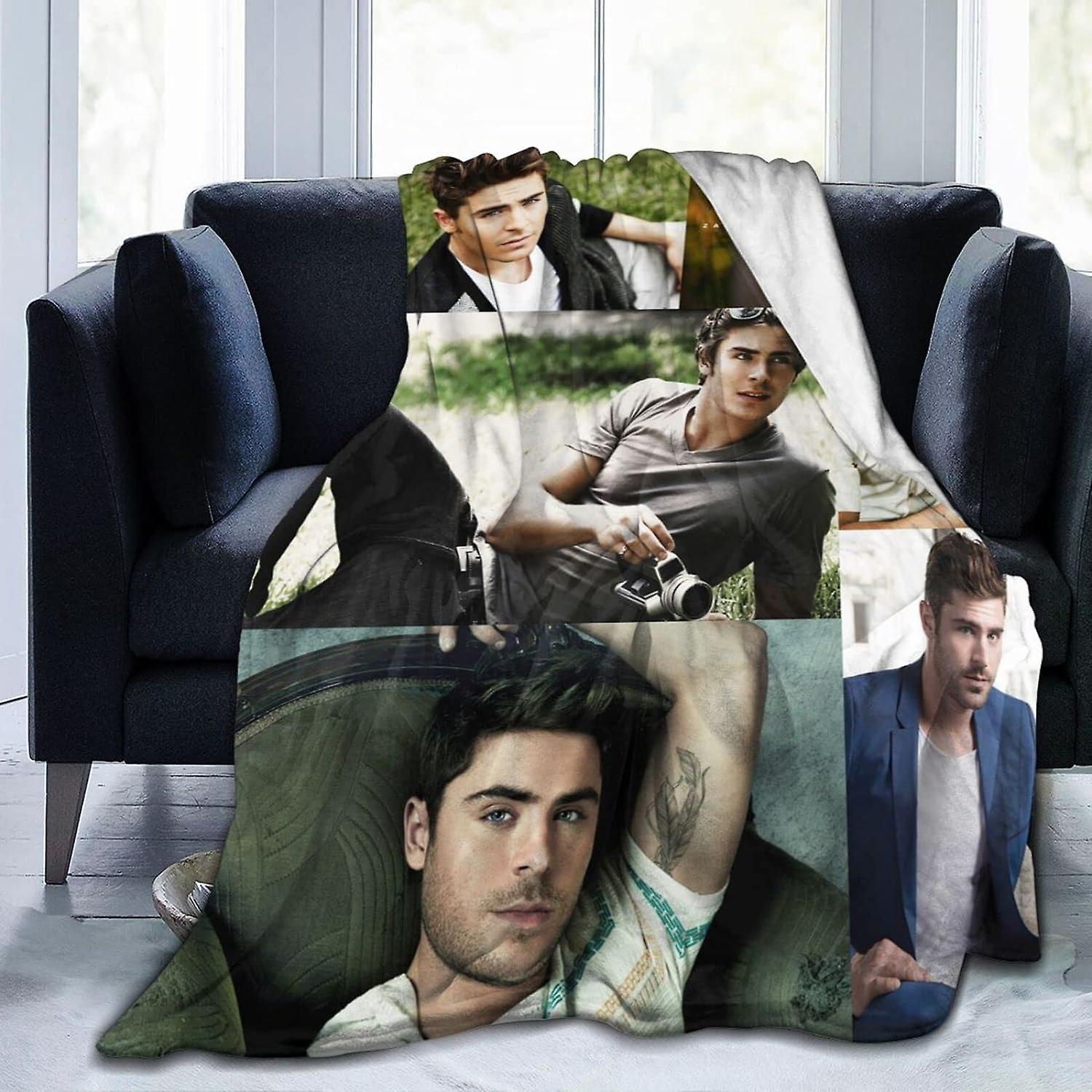 Zac skuespiller Efron Flannel Tæppe Sengetøj Fleece Tæppe Soft Thow Tæpper Aircondition Tæppe Til sofa Sofa Stue a1723