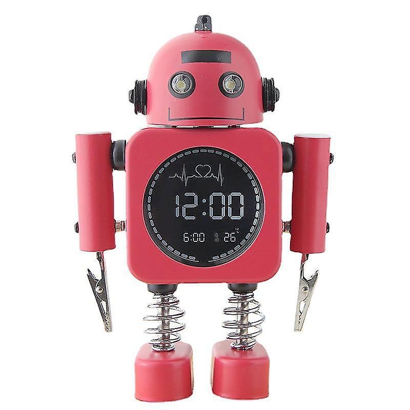 Retro Red Small Analog Silent Desk Alarm Clock Battery Powered with Metal Double Bell Alarm Clock Ba