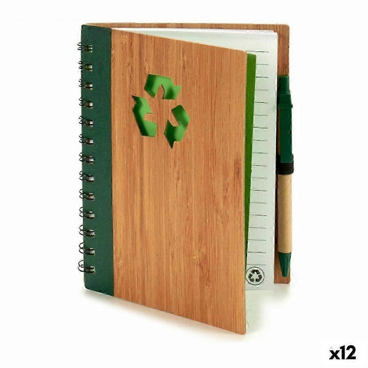 Spiral Notebook with Pen Pincello 1 x 18 x 14 cm Bamboo (12 Units)
