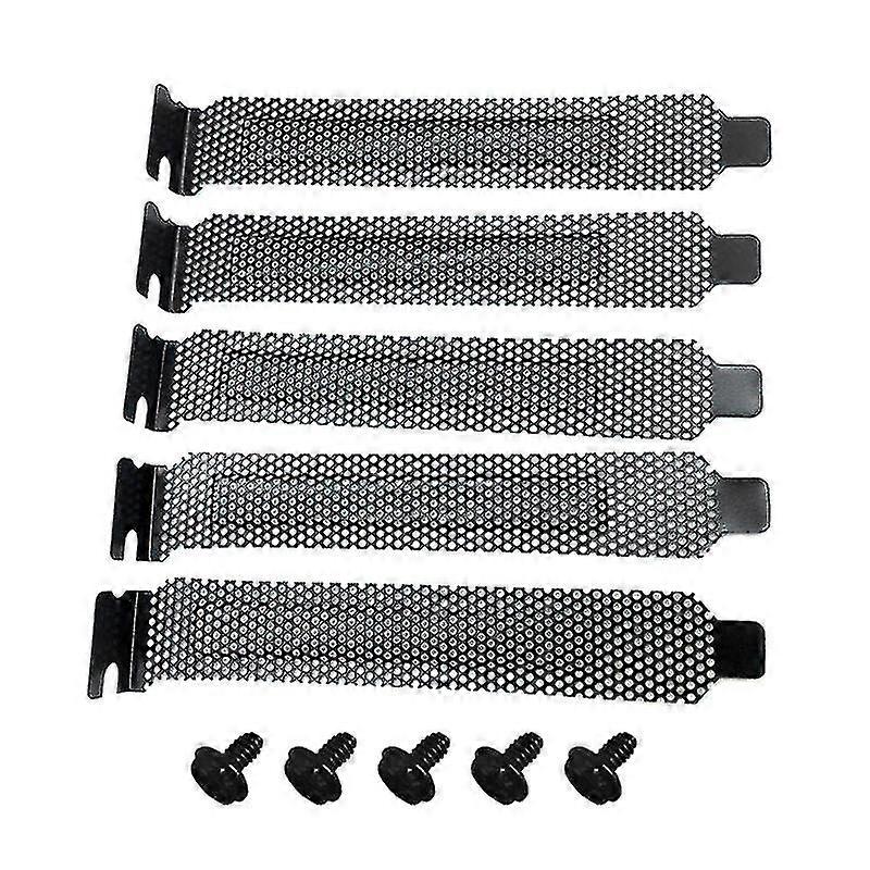 5pcs Pci Slot Cover Dust Filter Bracket Expansion Blank Plate Computer Case
