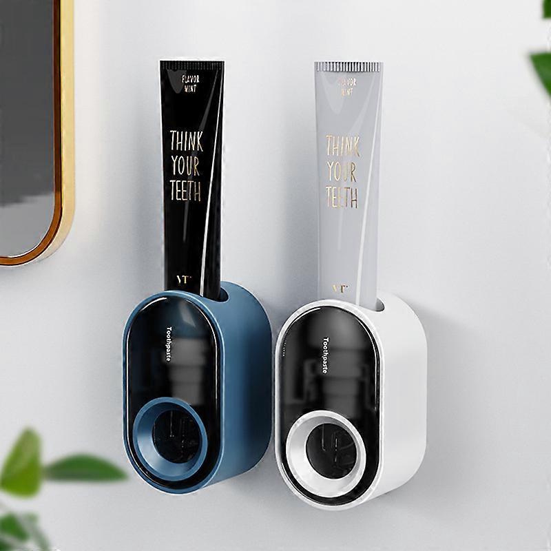 2 Pieces Automatic Toothpaste Dispenser, Wall-Mounted Hands-Free Automatic Toothpaste Dispenser Toothpaste Holder Adaptive Thread Wall-Mounted Toothpa
