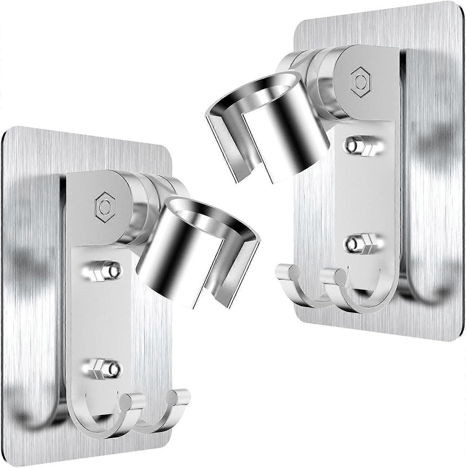 2 Pack Shower Brackets, Shower Holders, No Drilling to Mount Superglue, with Holes for Screw Mounting.