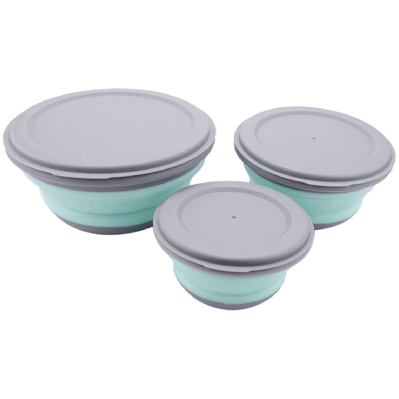 3pcs/set Bowl Sets Silicone Folding Lunch Box Folding Portable Silicone Folding Bowl Foldable Salad