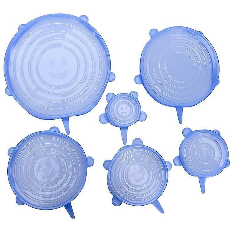 6Pcs Premium Silicone Stretch Lids - Reusable, Multifunctional Food Savers for Fresh-keeping, Sealed Preservation, and Storage - Flexible, Durable, Ea