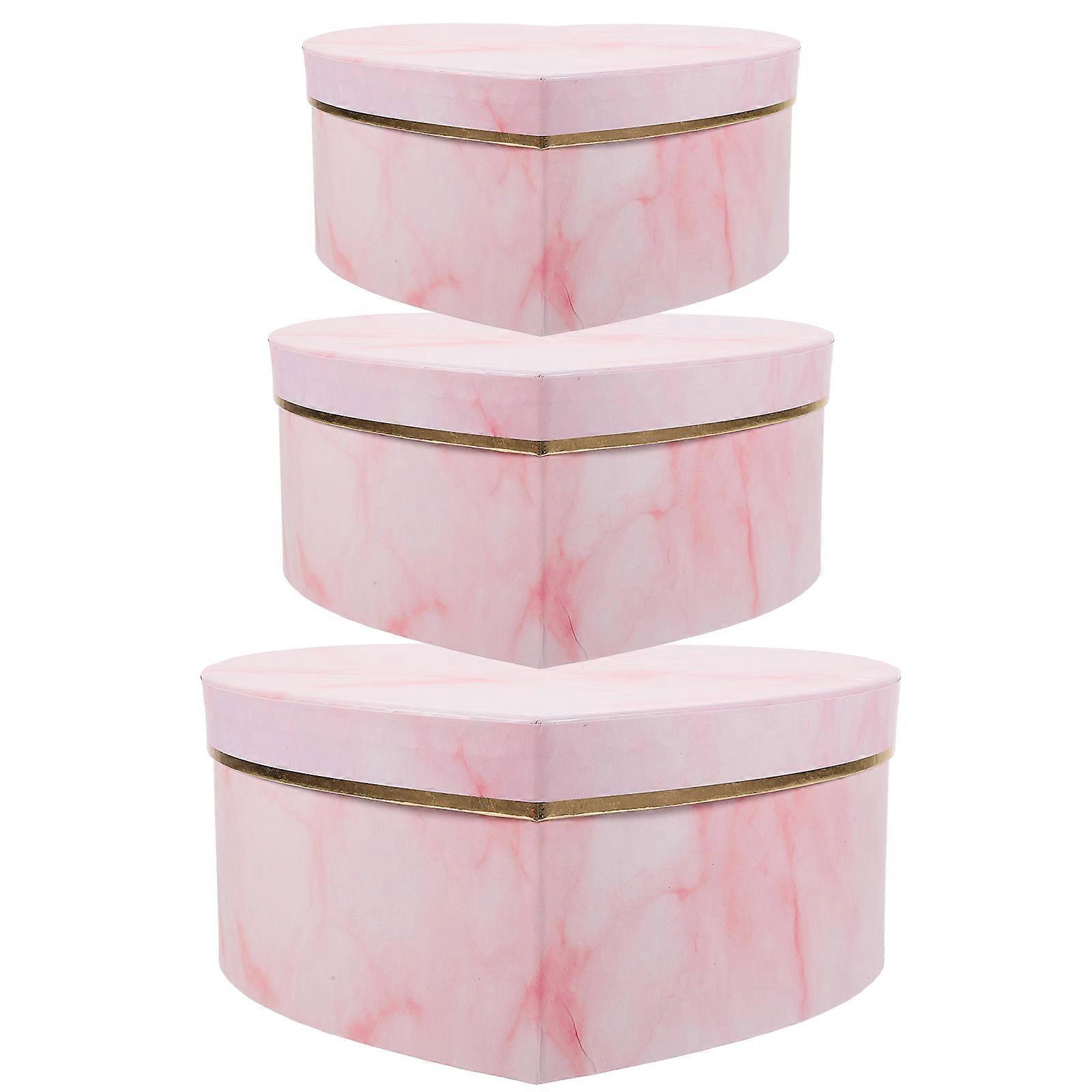 3pcs Empty Gift Boxes Heart Shaped Gift Boxes Wedding Party Gift Holder Wrapping Box