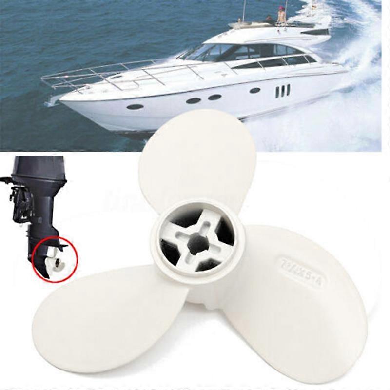 Metal Outboard Propeller 7 1/4x5-a For Boat Motor 2 Stroke 2hp Durable White Propeller With Three Leaves