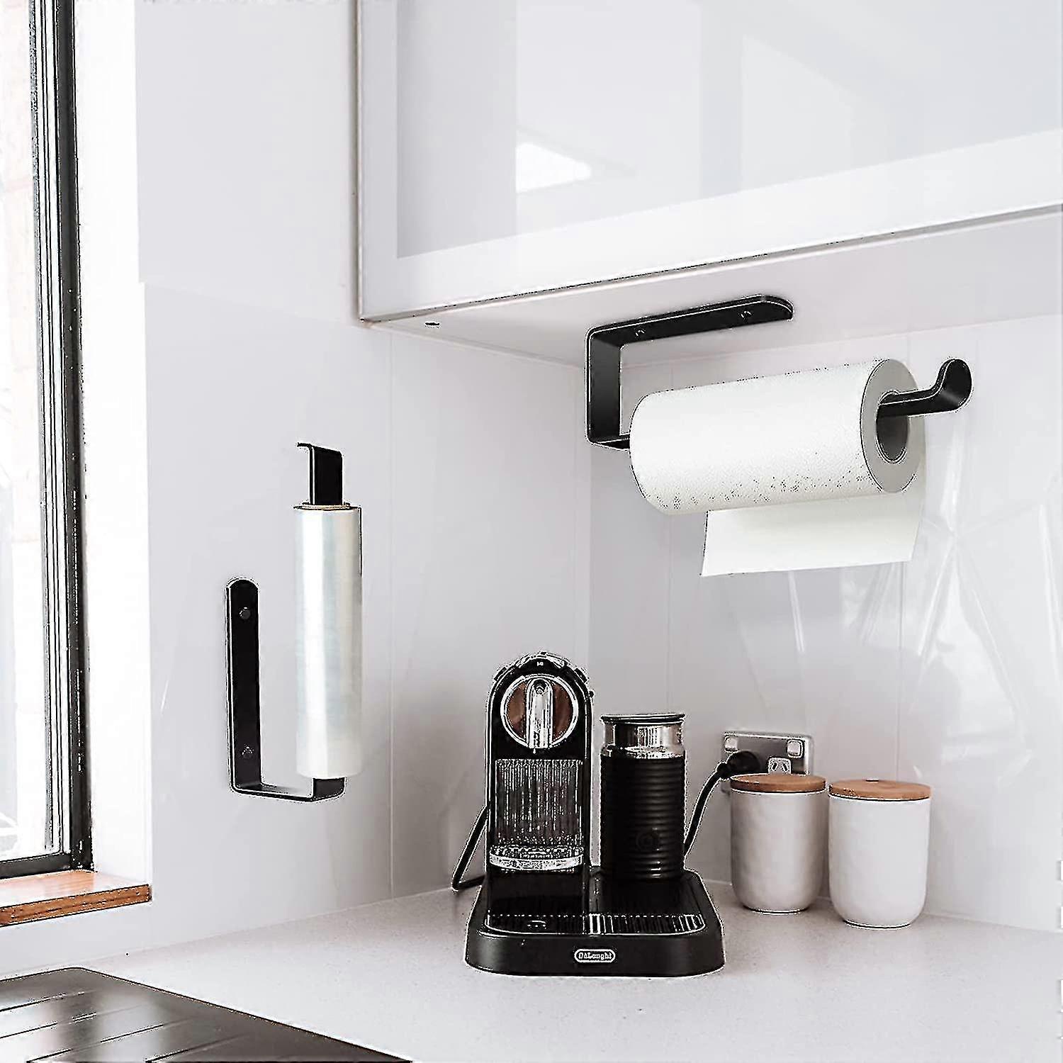 キッチンロールホルダー自己接着キッチンペーパーホルダーロールホルダーウォールマウントキッチンとバスルーム、穴あけなし