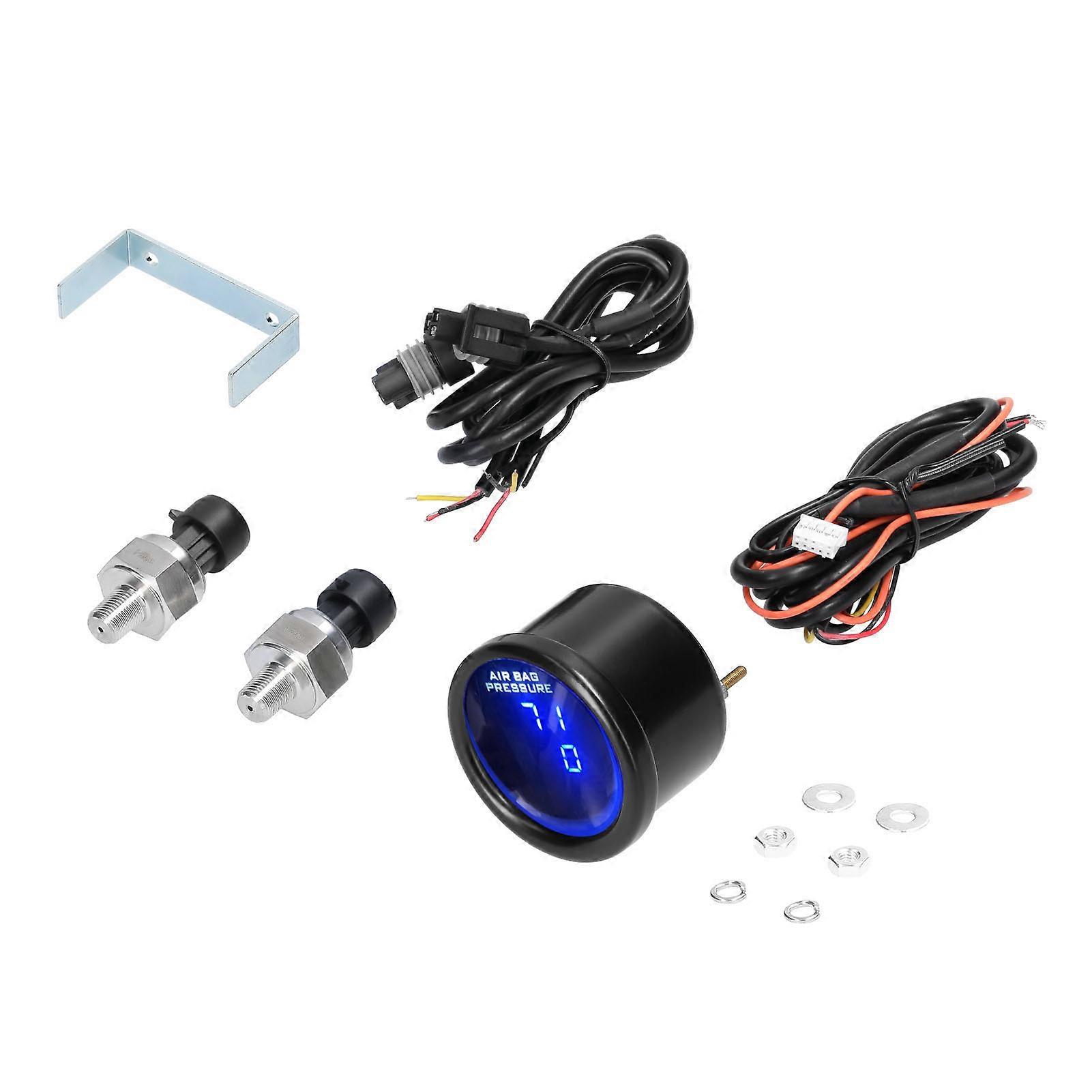 Manometro digitale per sospensioni pneumatiche a LED con manometro digitale per manometro a sospensione pneumatica a doppio / triplo display 0-220PSI 12 / 24V con sensori 2 pezzi / 3 pezzi 1 / 8NPT