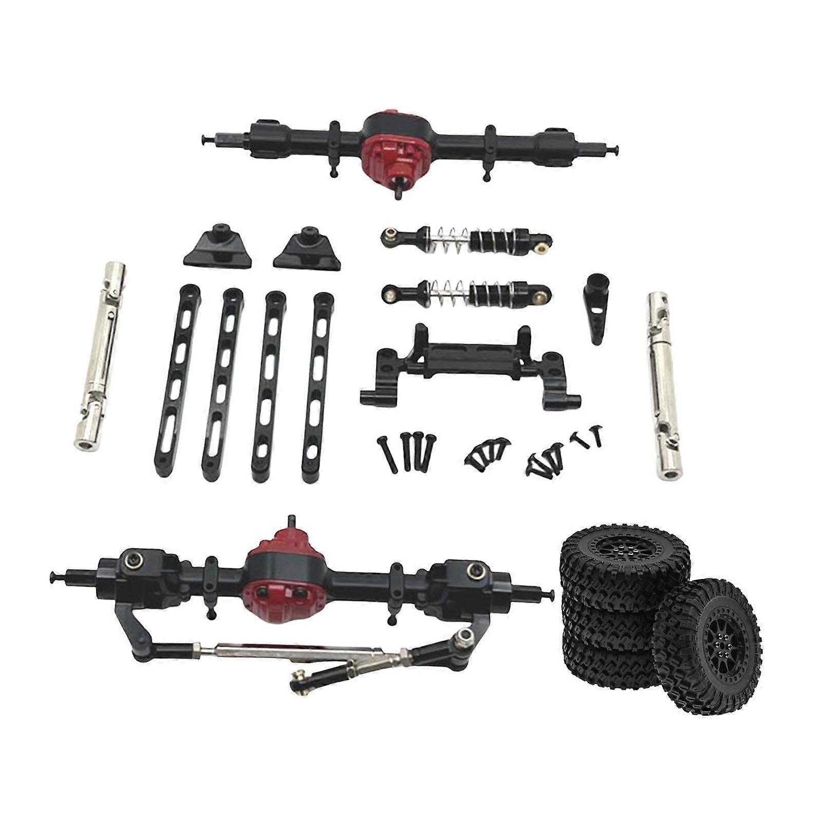 RC Car Upgrade Parts Metal Front and Rear Assembly Kits for MN82 1/12 RC Car Black