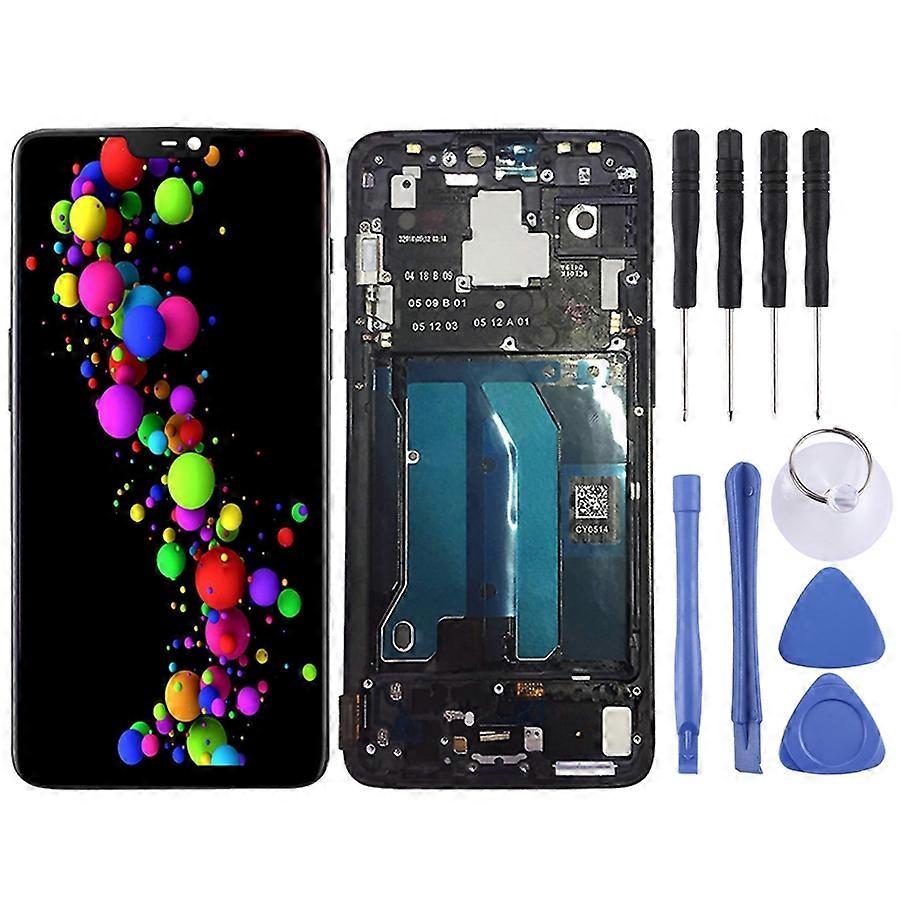OEM LCD Screen for OnePlus 6 Digitizer Full Assembly with Frame (Black)