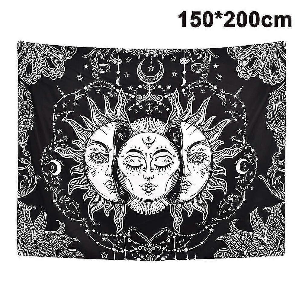 Sun And Moon Tapestry Burning Sun With Star Tapestry Psychedelic