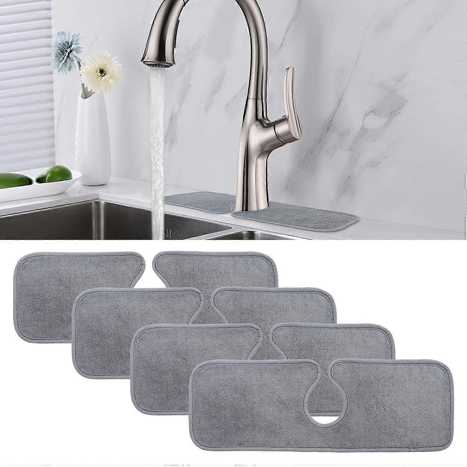 4 Pack Washbasin Drain Mat Sink Splash Guard