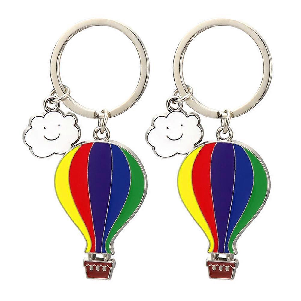 2pcs Hot Air Balloon Keychain Creative Key Fob Pendant Keychain For Women Men
