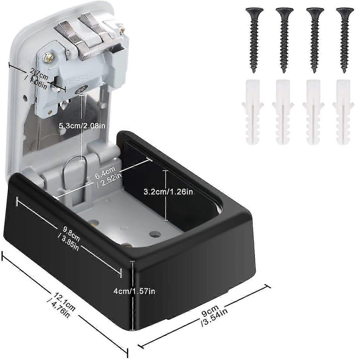 Key Safe With Number Code For Outside, Key Box With 4-Digit Number Combination, Small Key Box With Code, Key Safe Weatherproof Hiding Pl