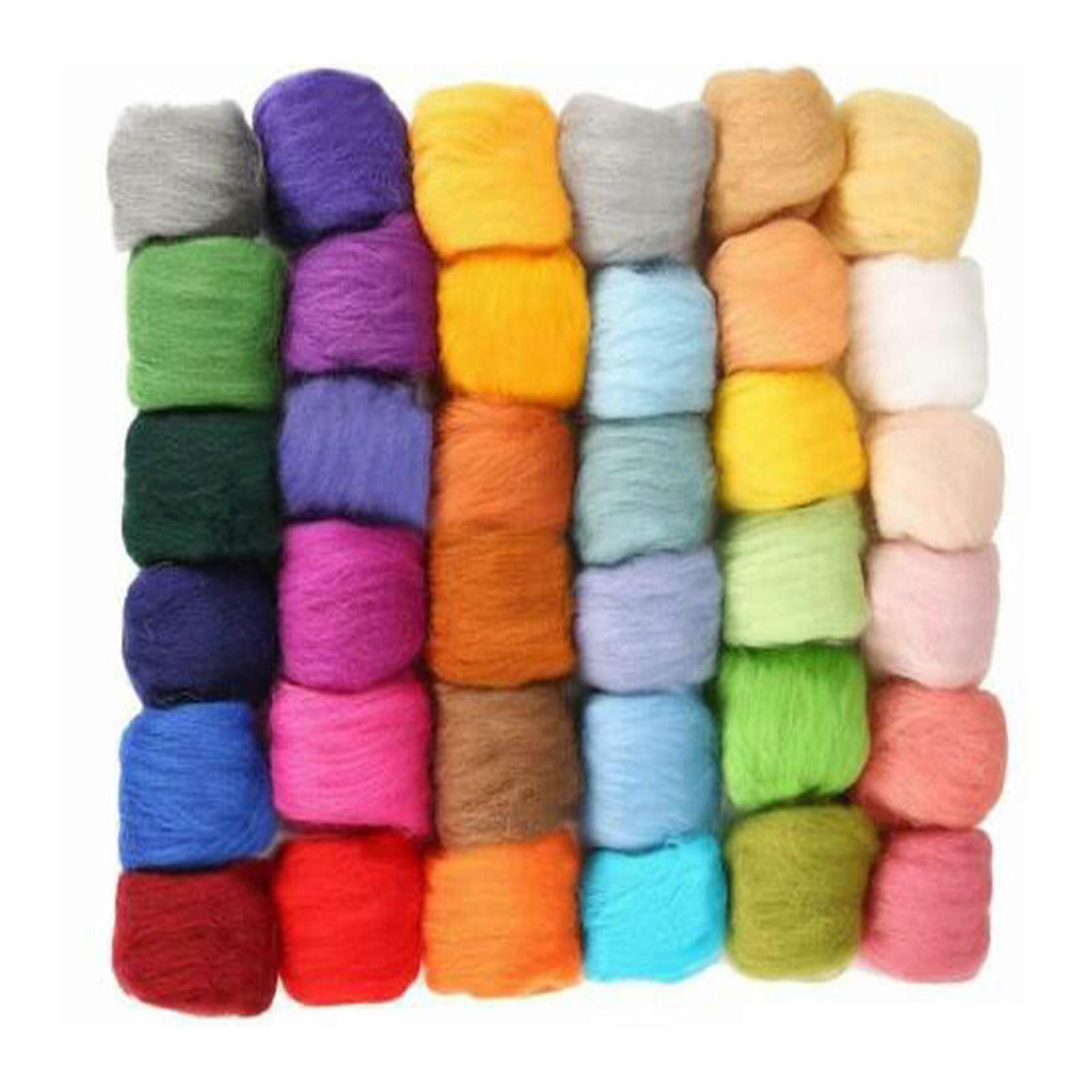 36/50 Colors Fibre Wool Yarns Roving Felting Wool For Needle Felting Hand Spinnings Diy Craft