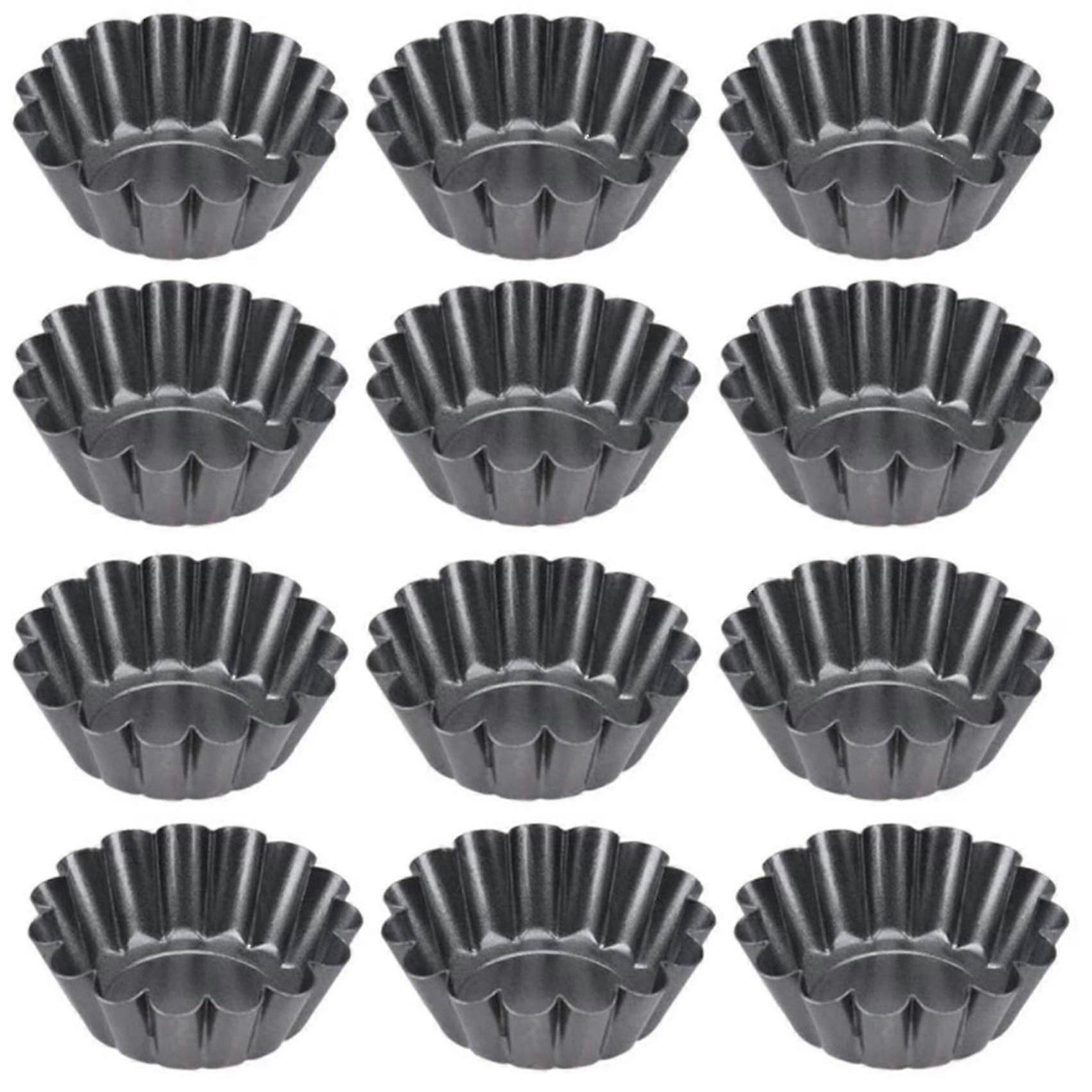 12 adet / set Yapışmaz Kek Tava Kalıbı Pizza Kek Kek Kek Kalıbı Yumurta Tart