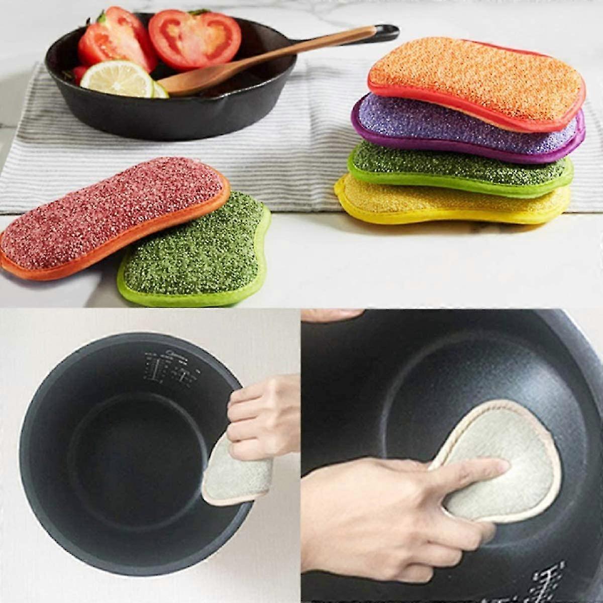 Kitchen Antibacterial Microfiber Cleaning Pad Double Sided Sponge