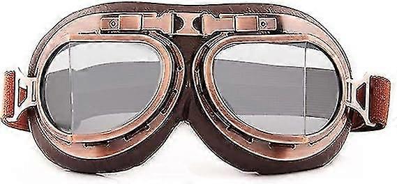 Motorcycle Goggles, Aviator Flying Goggles Vintage Motorbike Goggles Steampunk Half Helmet Motorcycle Cruiser Scooter Goggle Men Women
