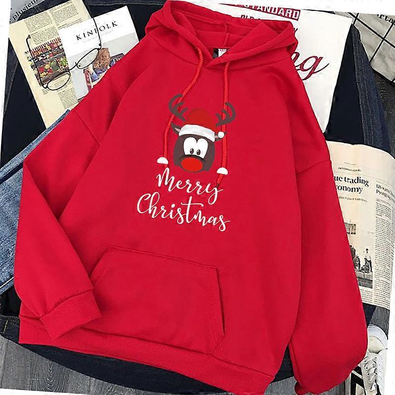 Womens Christmas Hoodies Fashion Santa Claus Printed Women Cartoon