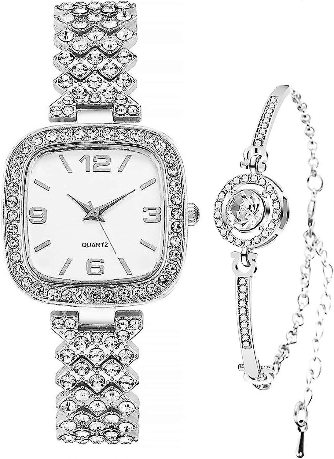 Fashion Luxury Vintage Diamond Square Watch Digital dial Quartz Women's Watch