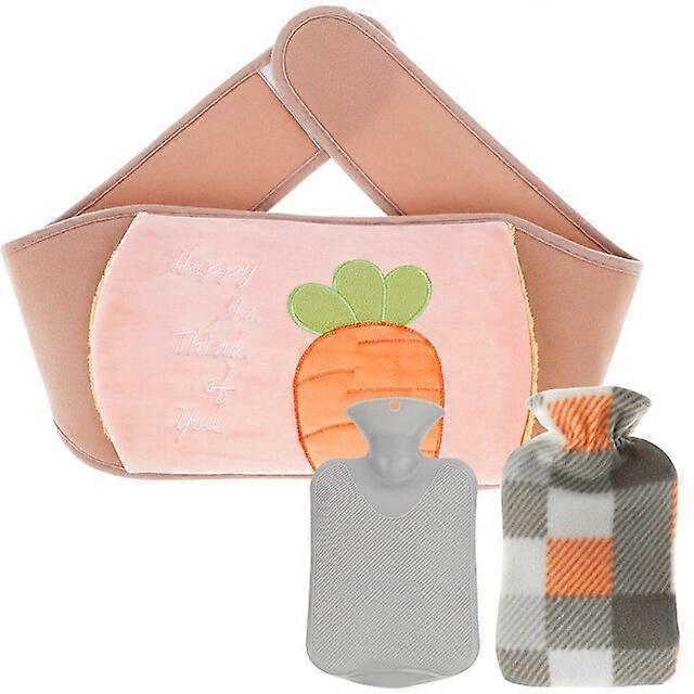 ZK-Cute hot water bag with portable waist heat cover large capacity1L3pcs(3pcs/set, pink radish)