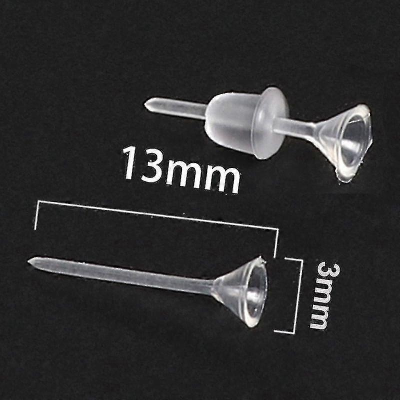 100 Clear Earrings Includes Clear Ear Pins Ear Safety Backs