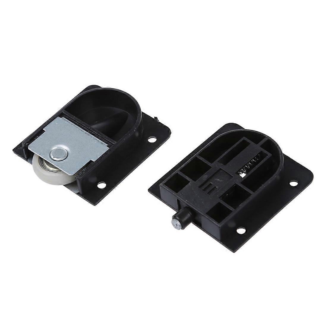 Black Plastic Plate 25mm Dia Wheel Sliding Door Roller