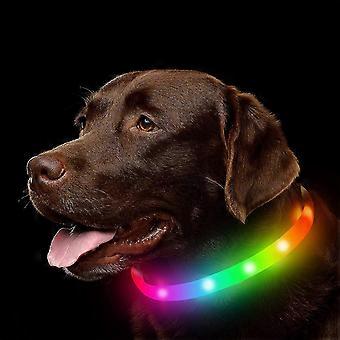 Led Dog Collar , Rechargeable Rainbow Color Changing Light Up Dog Collars, Waterproof Dog Lights Make Pet Visible And Safety For Night Walkingrainbow