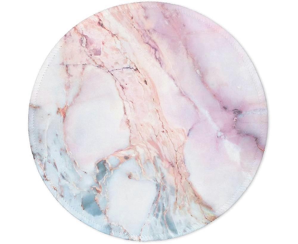 Marble Round Mouse Pad, Pink Marble Customized Premium-Textured Mouse Mat,Non-Slip Rubber Base Small Mousepad