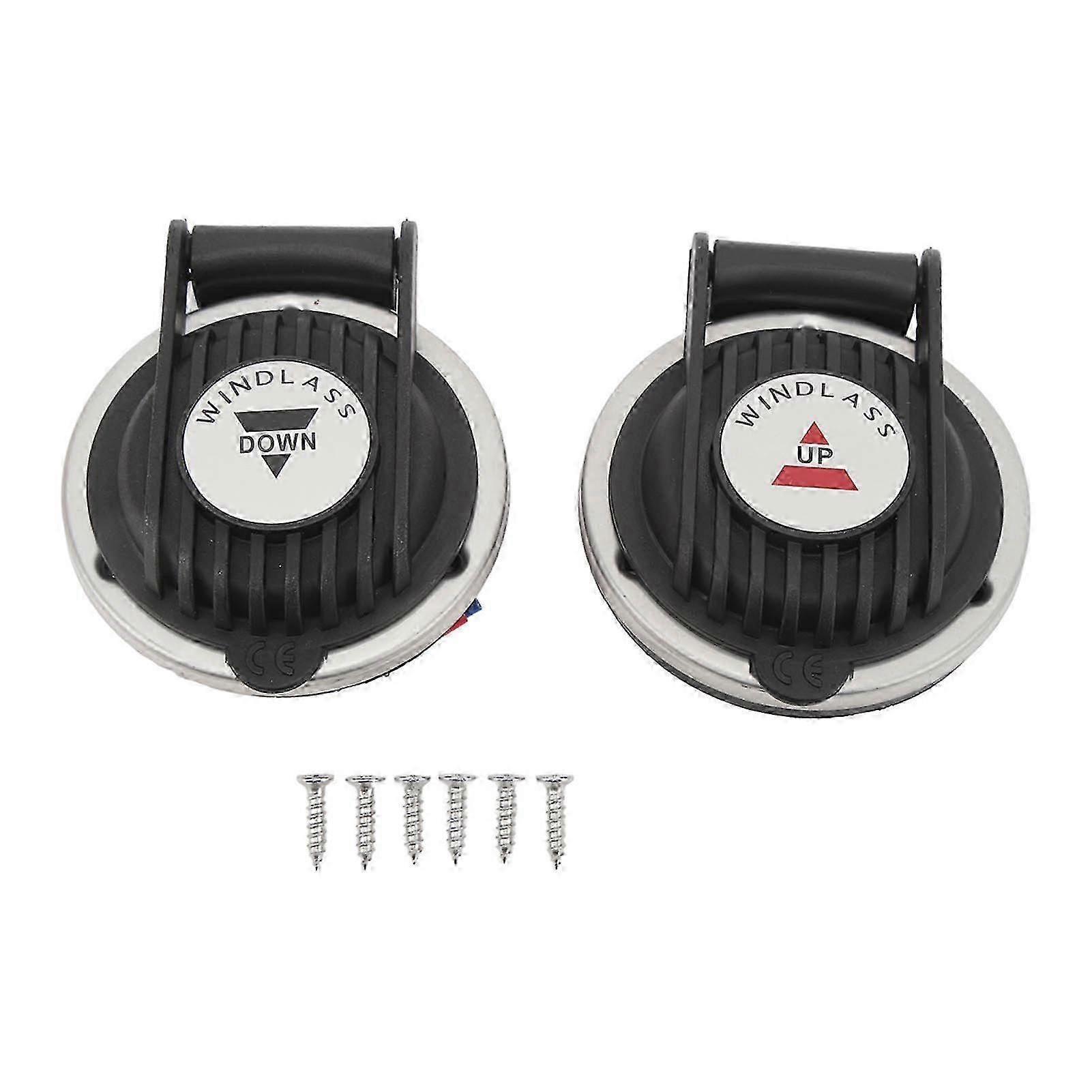 2 Adet Windlass Ayak Yukarı Aşağı Anahtarı Paslanmaz Sağlam Güvenlik Koruma Siyah Windlass Güverte Ayak Anahtarı Tekne için