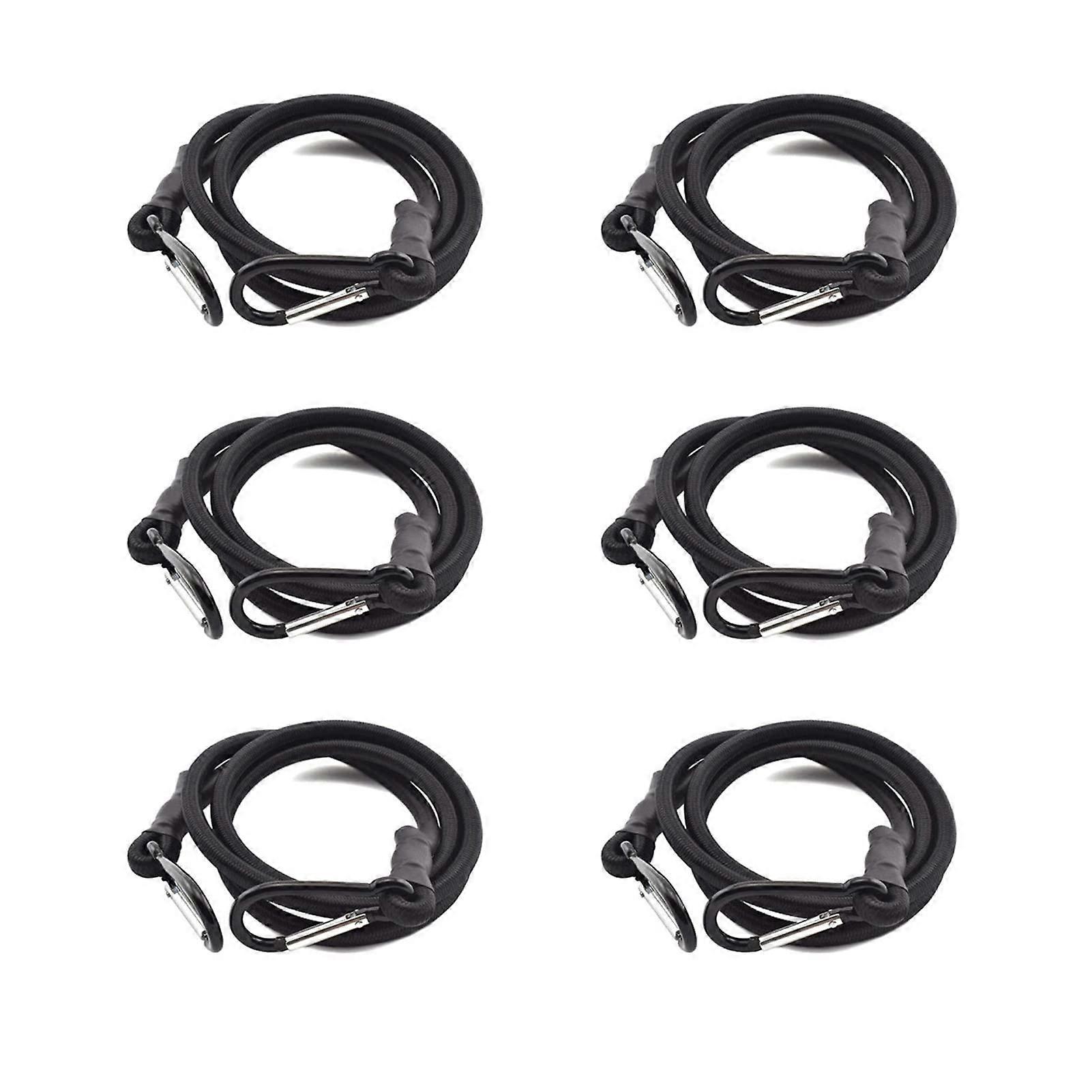 90cm 4PCS Short Bungee Cords with Carabiner Hooks, Heavy Duty Latex Elastic Rope Extra Strong Elasticity Straps Metal Tie Downs