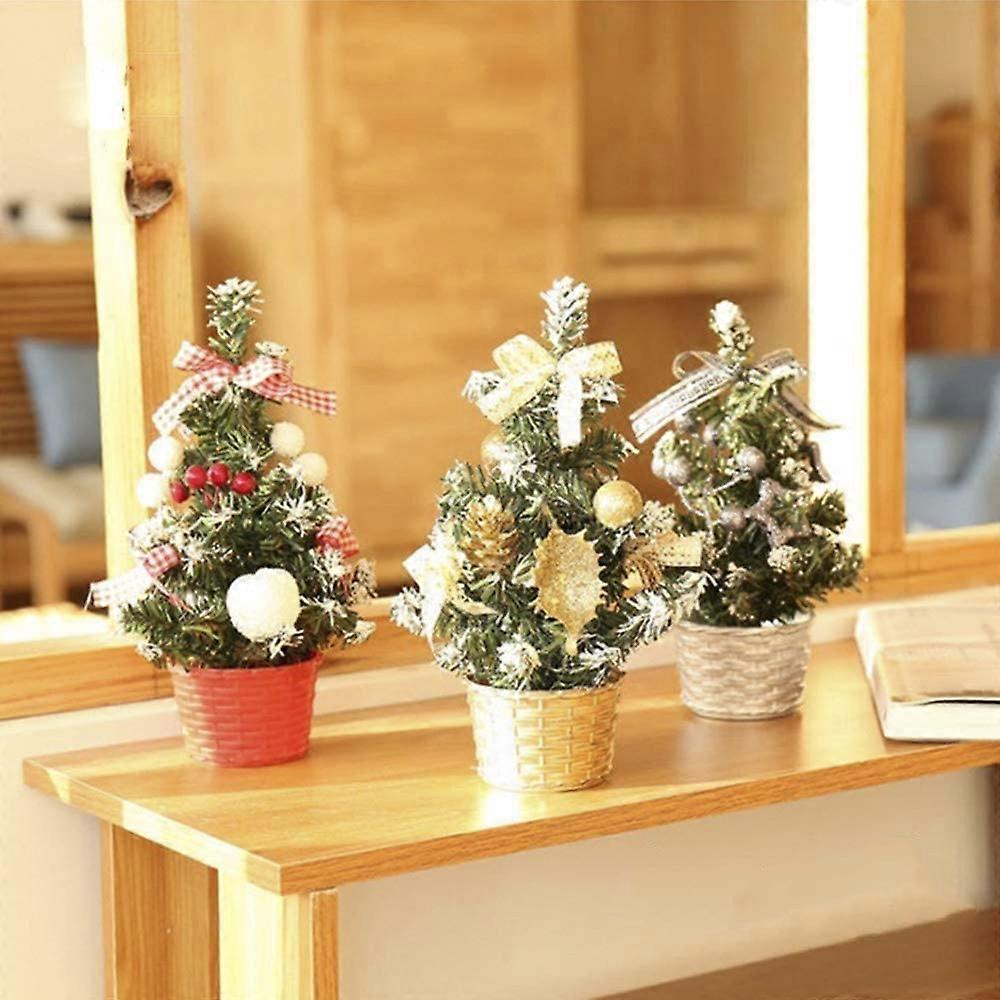 3 Pack New 8" Artificial Fake Mini Christmas Tree