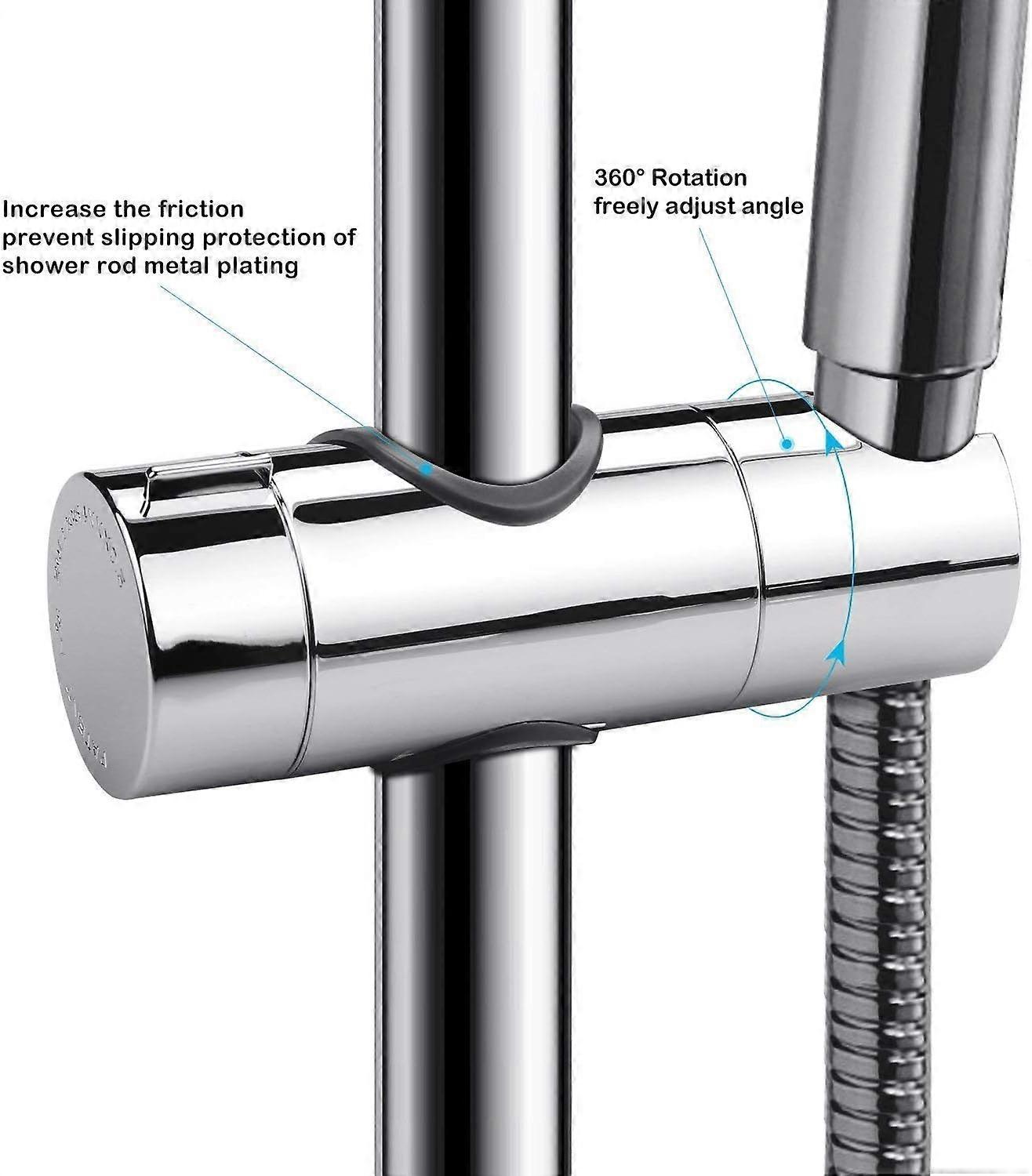 1 pcs Shower Clamp 18-25mm ABS Adjustable Replacement Hand Shower Rail Head Slider Clamp Support Bracket Chrome, for Bathroom