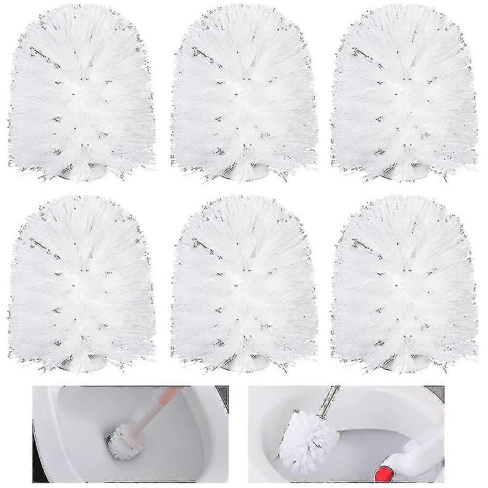 6 Pack Replacement Toilet Brush Heads, Easy Screw On Toilet Brush Head
