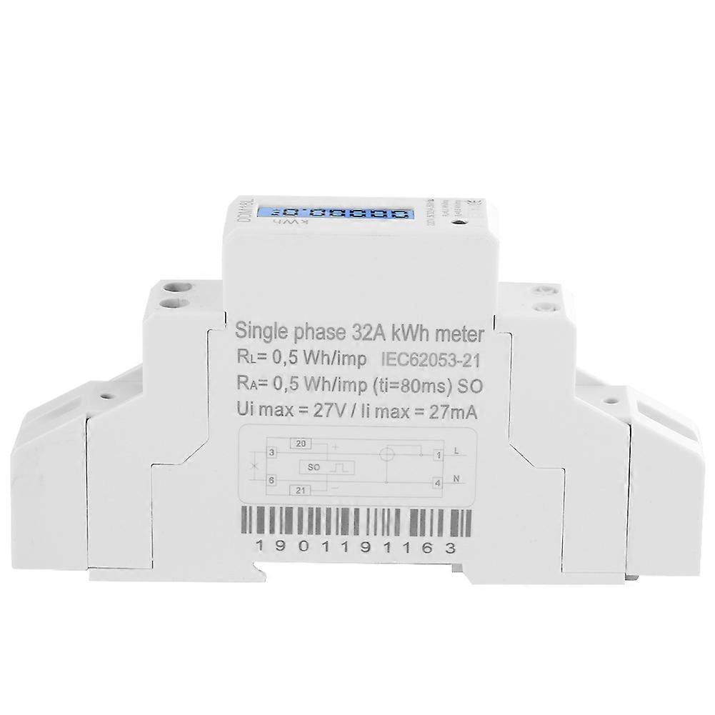 1P LCD ψηφιακή επίδειξη μονοφασικός μετρητής ενέργειας κατανάλωσης ηλεκτρικής ενέργειας σιδηροδρόμων Din