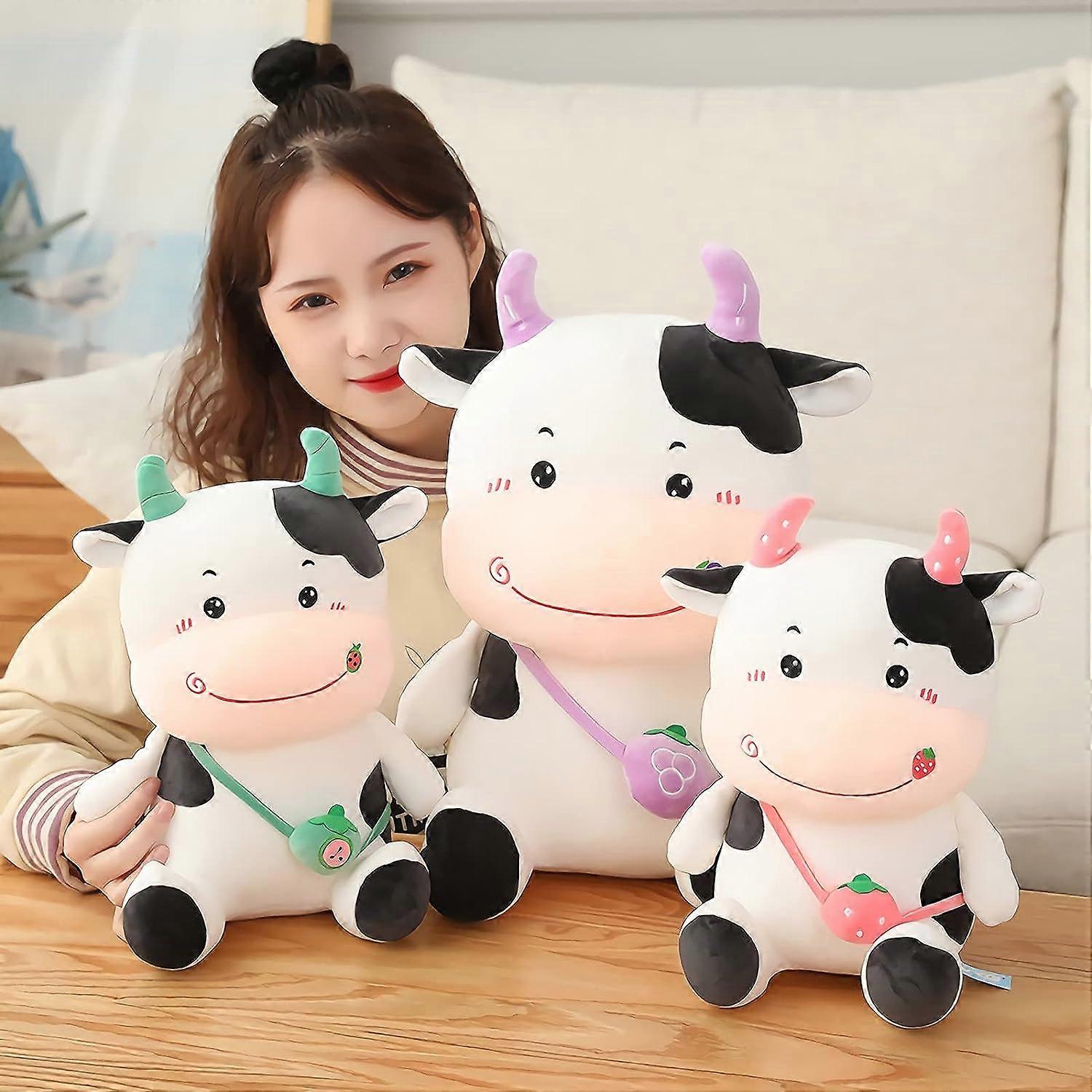 Kawaii Cute Cows Doll Strawberry Milk Vacas Soft Cushion Pillow