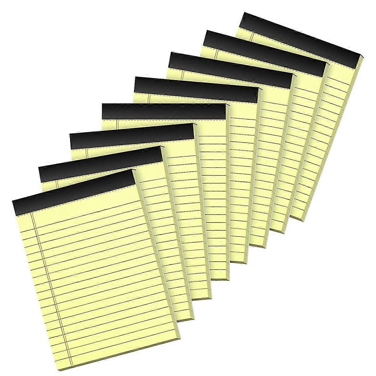 8PCS Notebook Pads 8.5 X 11 Inches, Writing Pads, Wide Ruled Notepads, Yellow Paper Pads for School