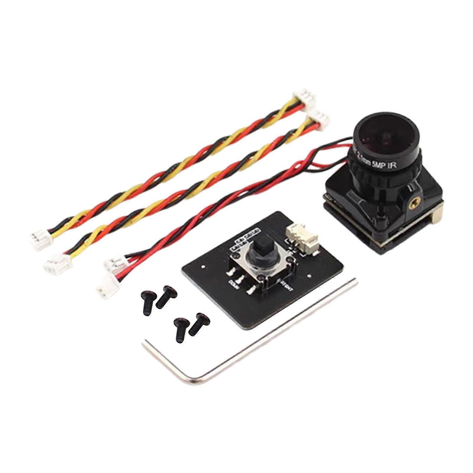 1/1.8 Camera Footage with OSD Internal Adjustable 1800TVL FPV Camera Black