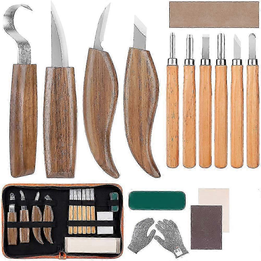 15pcs Carbon Steel Wood Carving Tools Wood Carving Tool Set With Hook Knife Professional Carving Knife Wood Engraving Tools For Woodworking gx20241205