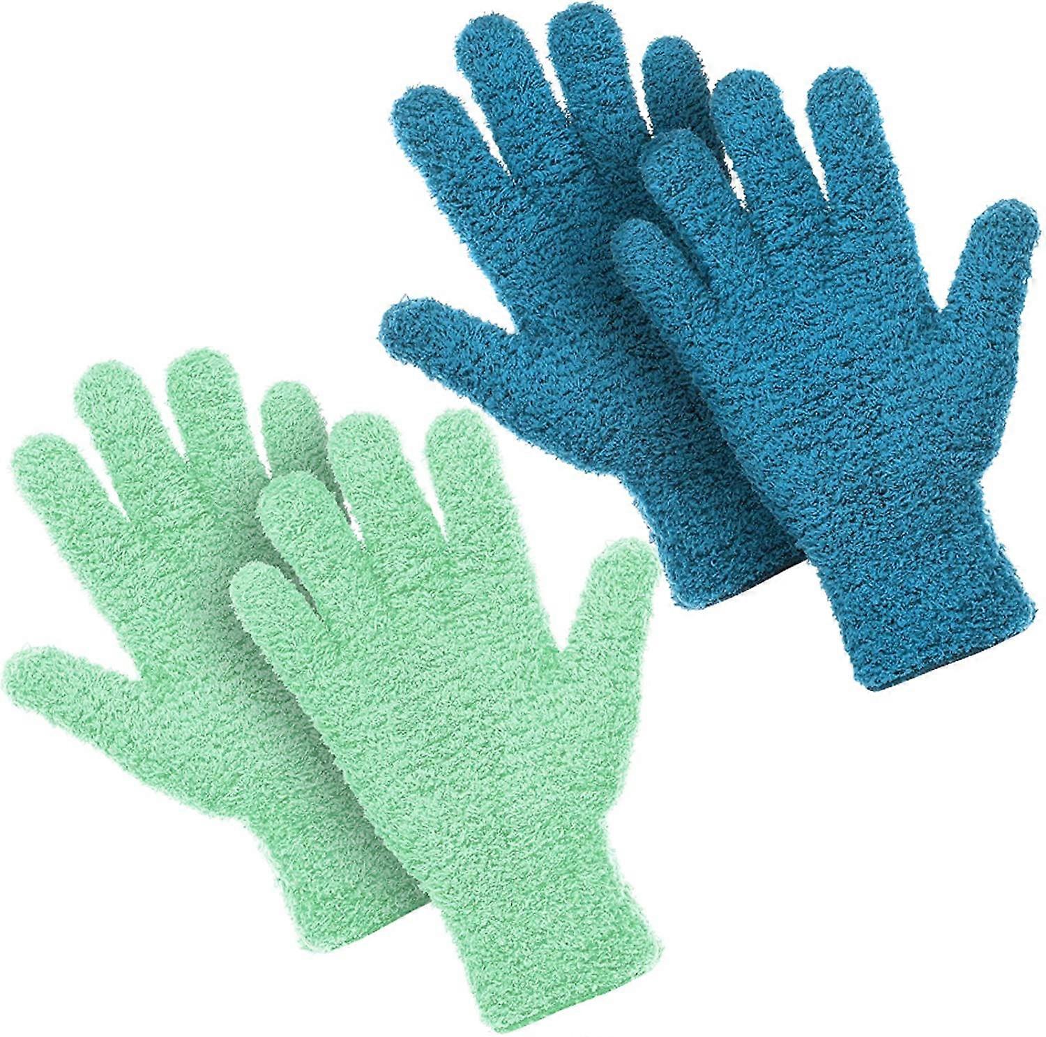 2 Pairs Microfiber Auto Dusting Cleaning Gloves Washable Cleaning Mittens