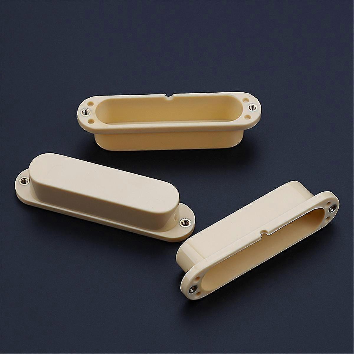 3Pcs krém lyuk nélküli zárt egytekercses pick-up fedelek Strat stílusú elektromos gitárhoz