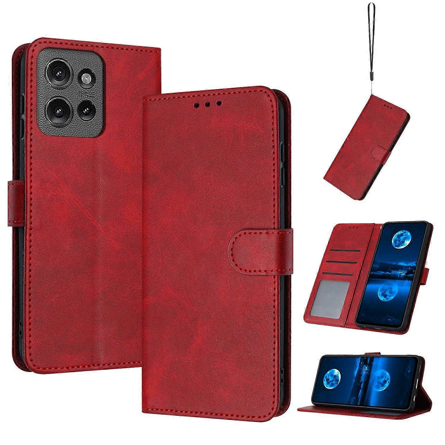 Calf Texture Leather Case For Motorola Edge 50