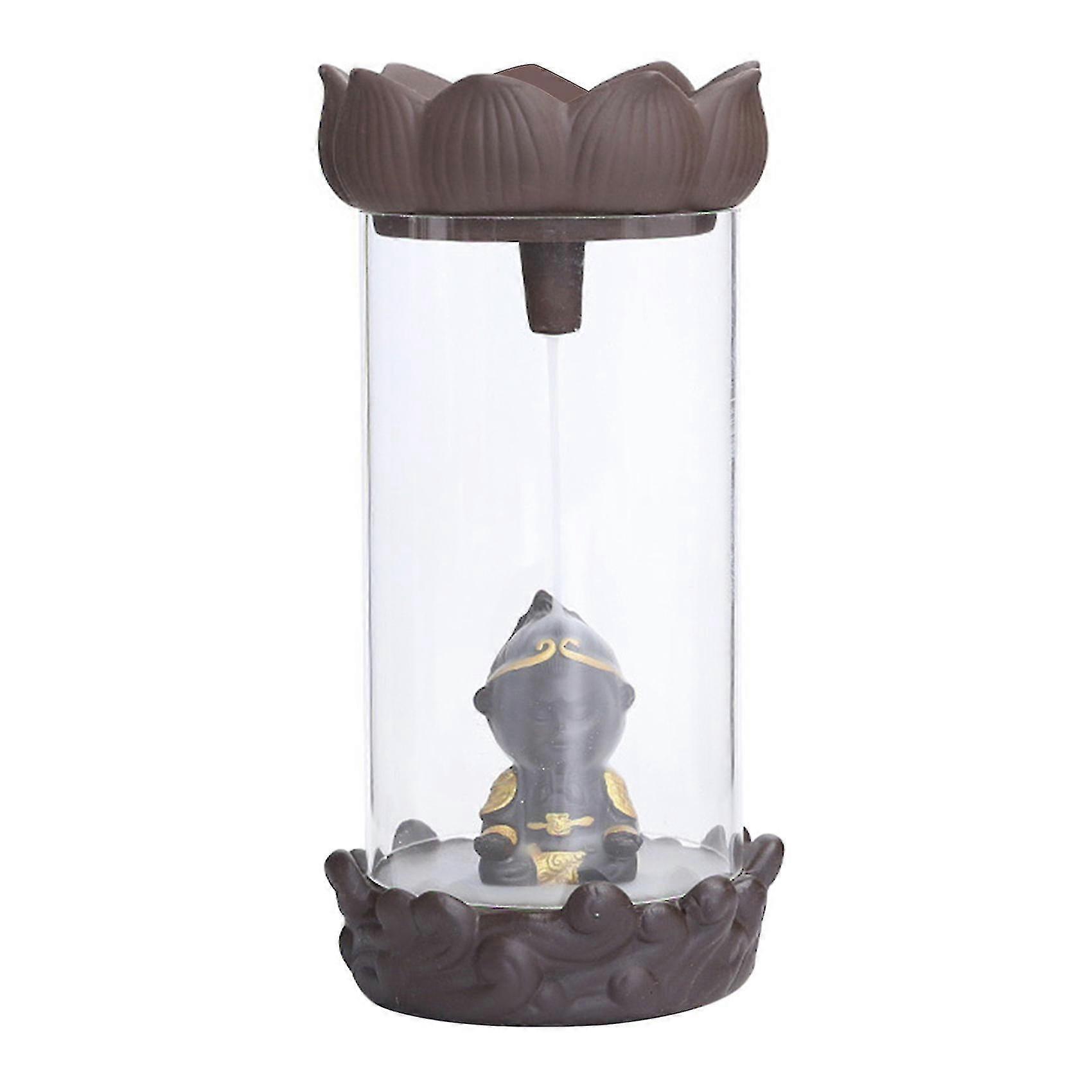 Ceramic Backflow Incense Burner Monkey King Smoke Incense Holder Creative Office Ornaments Home Dec