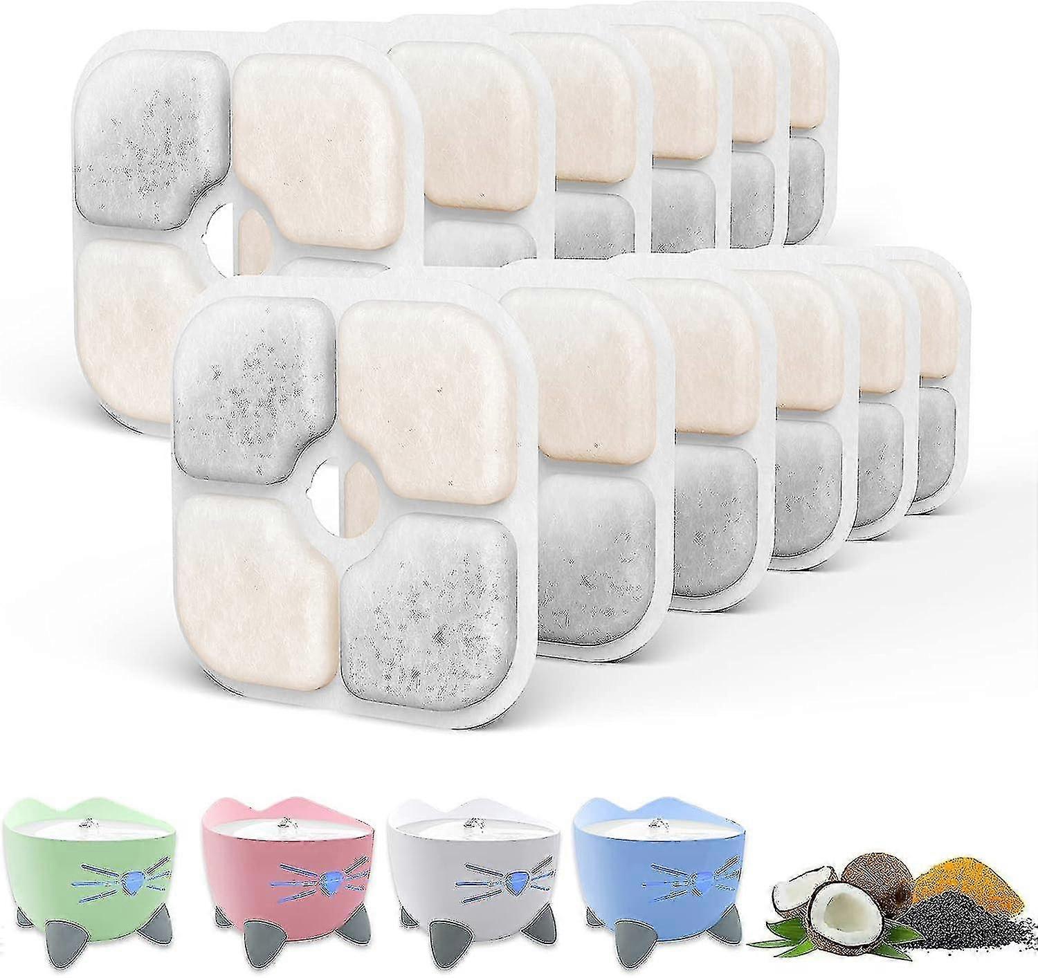 12 Packs Of Cat Water Fountain Filters, Compatible With The Catit Pixi Pet Fountain. Keep Your Cat Healthy And Hydrated.