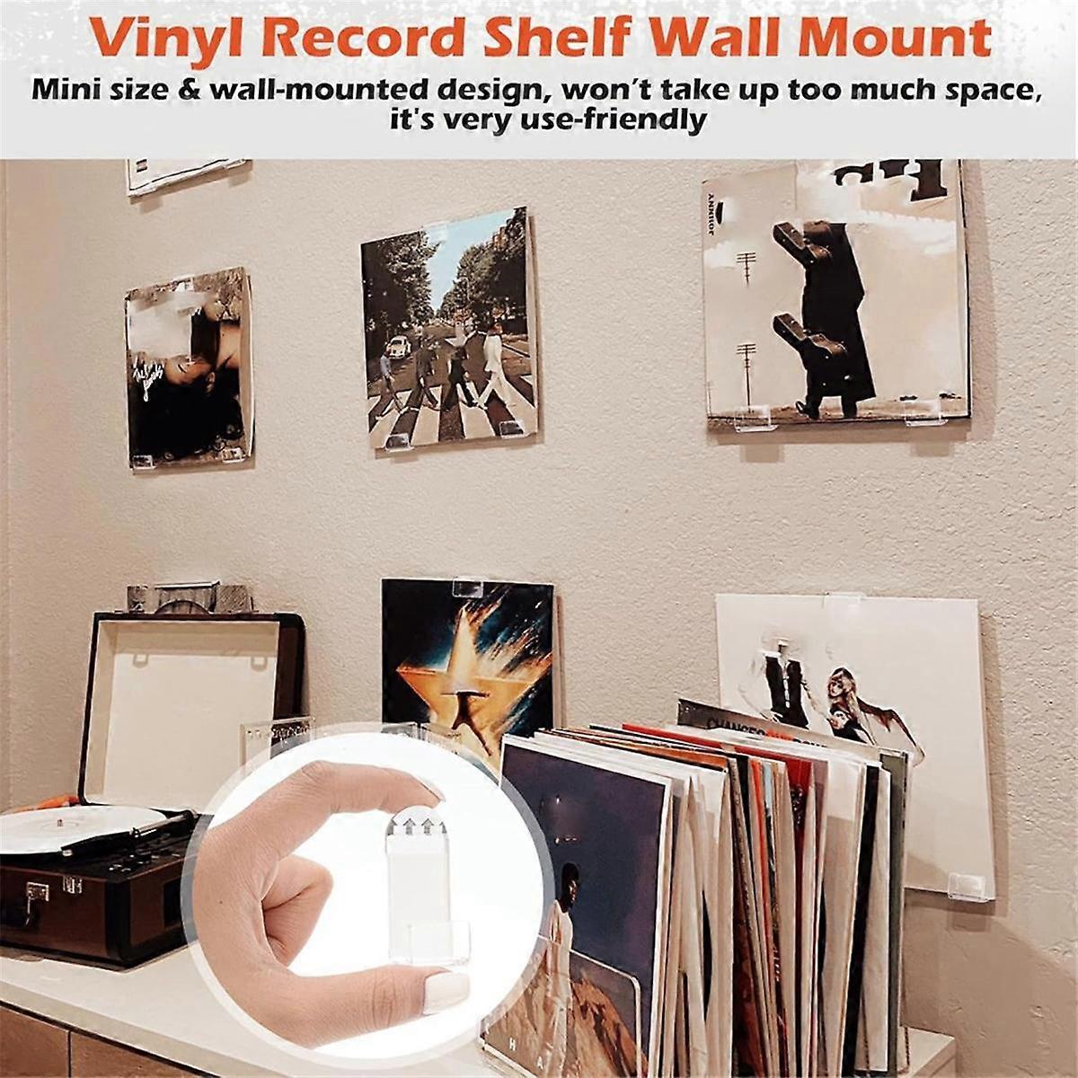 Acrylic Vinyl Record Hanging Rack Wall Mounted 30pc Self Adhesive Vinyl ...