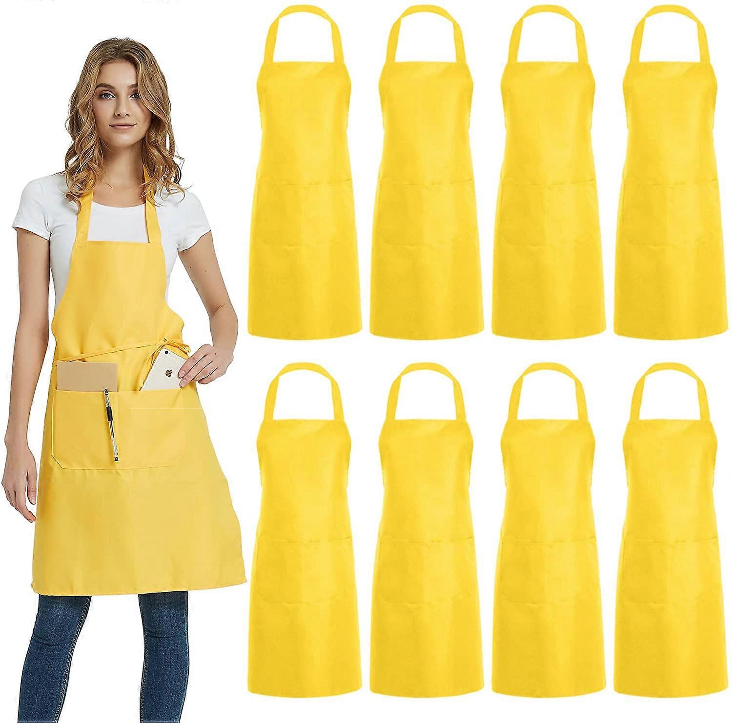 8 Pack Unisex Apron with 2 Pockets