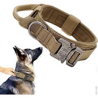 Taktisches Hundehalsband Militär Hundehalsband Verstellbares Hundehalsband aus Nylon Heavy Duty Metallschnalle mit Griff für das Hundetraining
