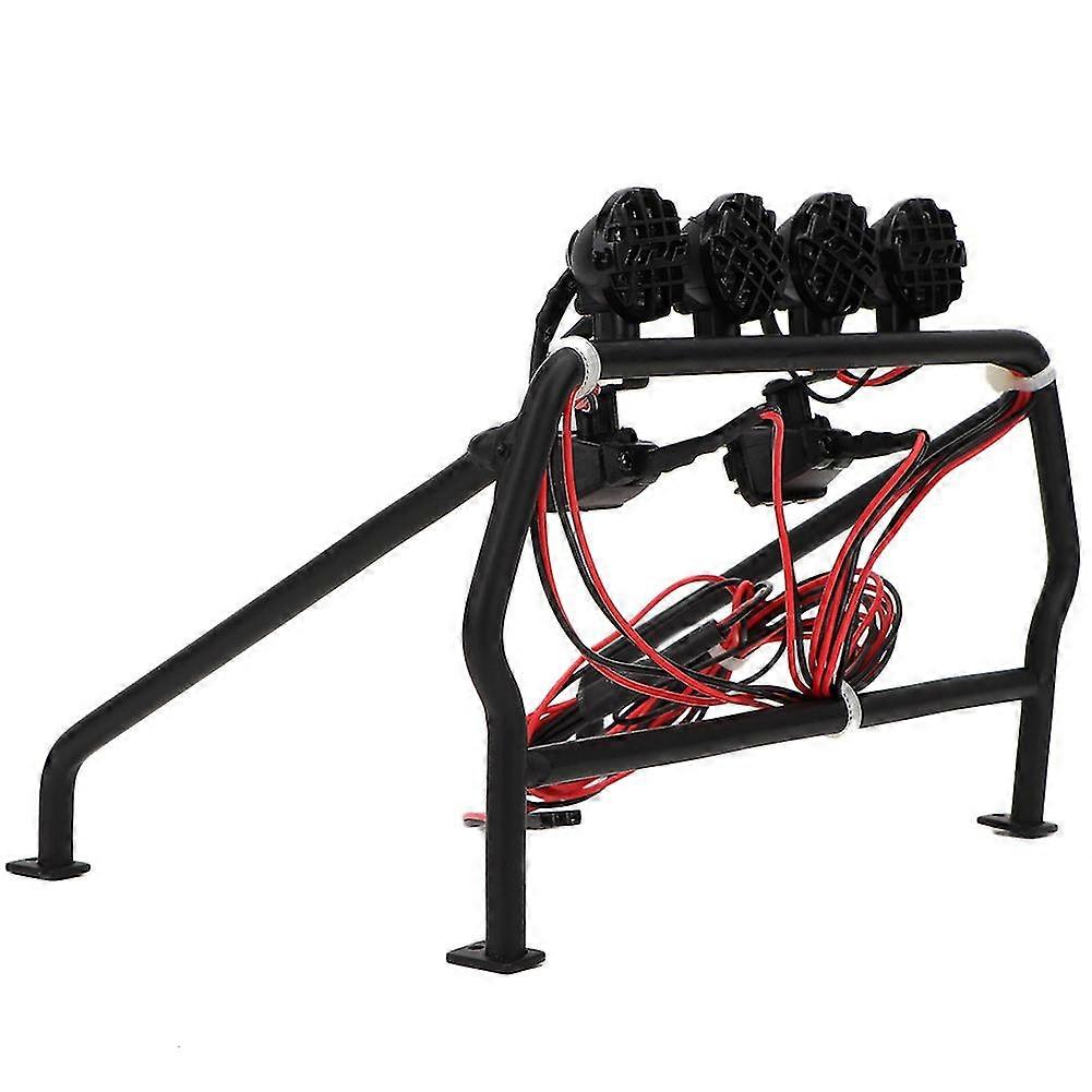 Metal Roll Cage compatible with SCX10 110 Axial 4WD RC Car with 6 LED Lights