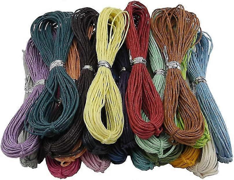 20 Farben 1mm Schmuck Making Beading Crafting Makramee Gewachster Baumwollkordelfaden, 10 Meter pro Farbe, Typ A